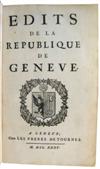 LAW  GENEVA.  Bound volume containing 6 works.  1735-54